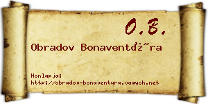 Obradov Bonaventúra névjegykártya
